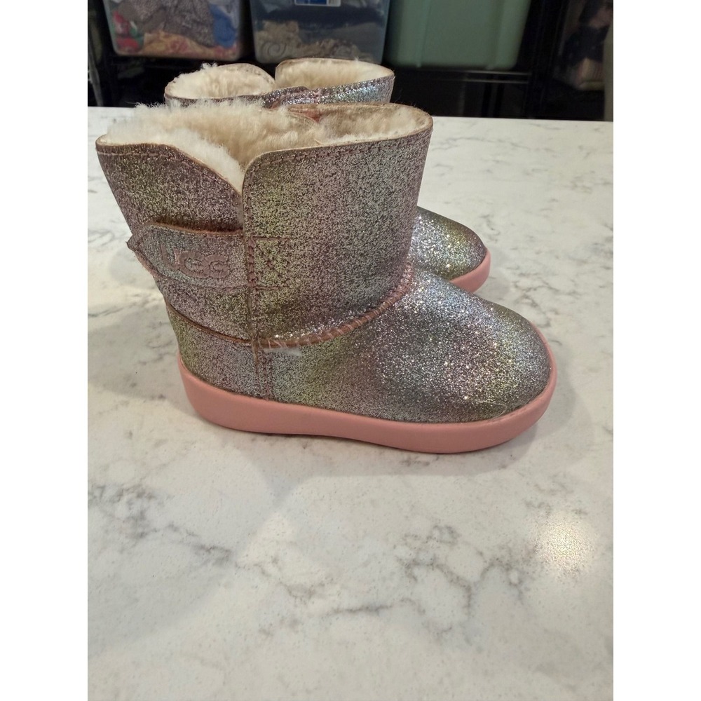 UGG Keelan Glitter Pink Multi Toddler Ankle Boots 1115891T Size 4